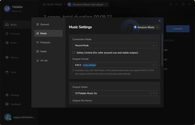 amazon music settings dolby atmos