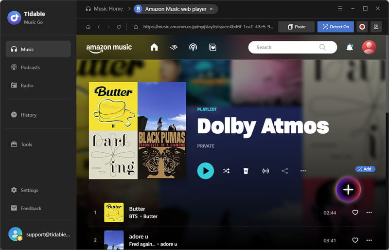 click to add amazon music dolby atmos