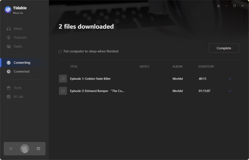 podcast downloaded