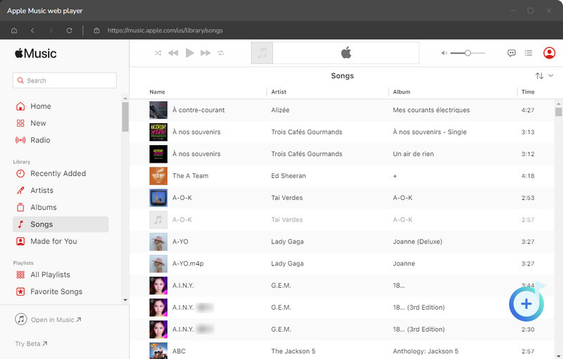 click to add songs