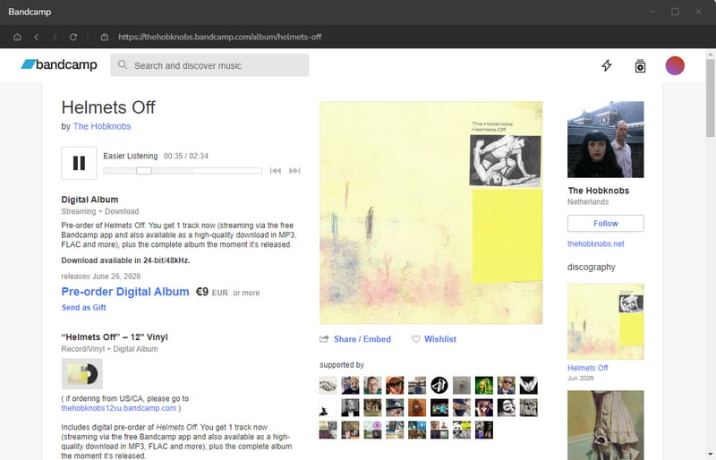 bandcamp playing