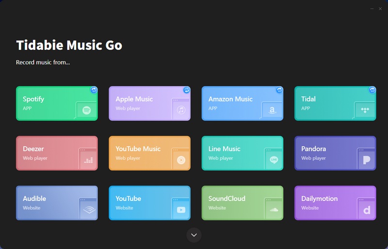 Tidabie Music Go interface