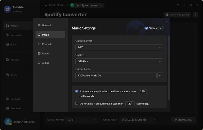 website settings