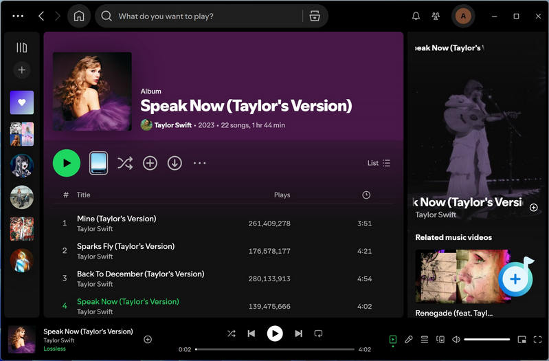 click to add spotify lossless songs