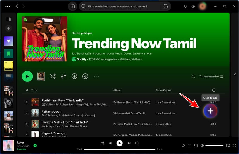 click to add tamil songs