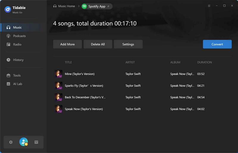 click to convert spotify lossless songs