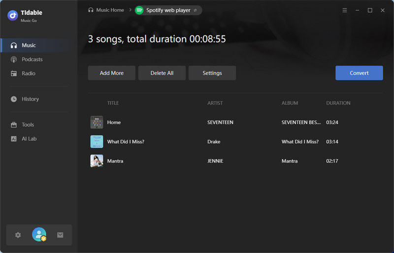 convert spotify wrapped music