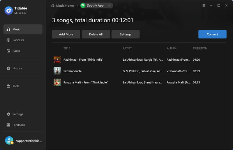 convert tamil songs