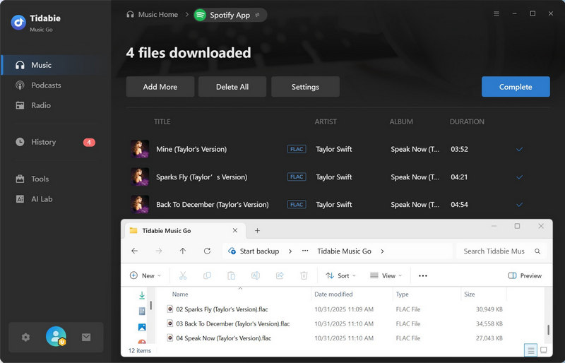 converted spotify lossless songs
