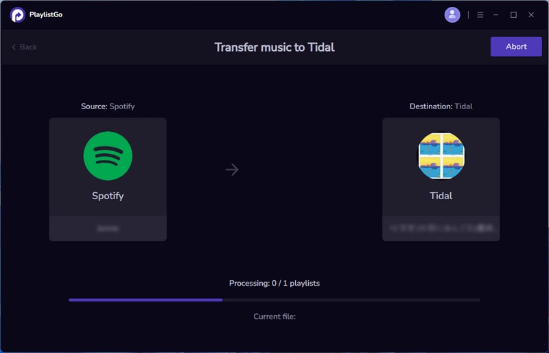 transfer spotify to tidal
