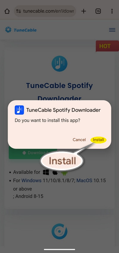 install tunecable spotify apk