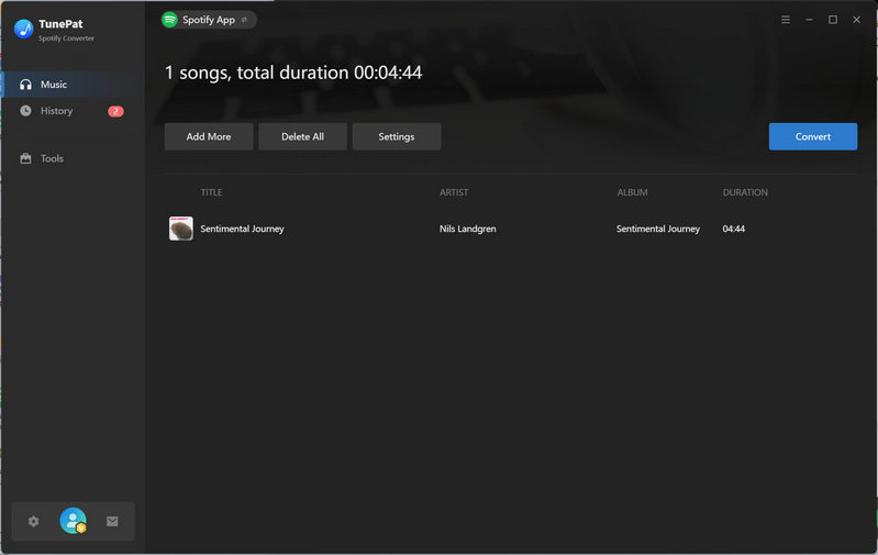 TunePat Spotify Converter click to convert spotify