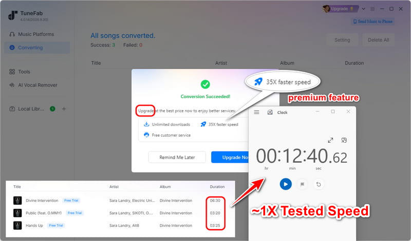 tunefab conversion speed