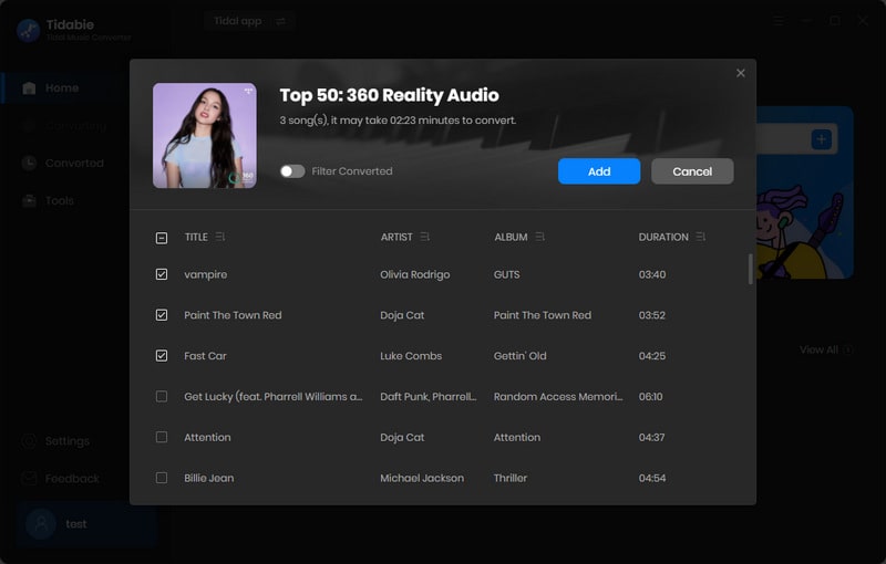 add tidal 360 reality audio music